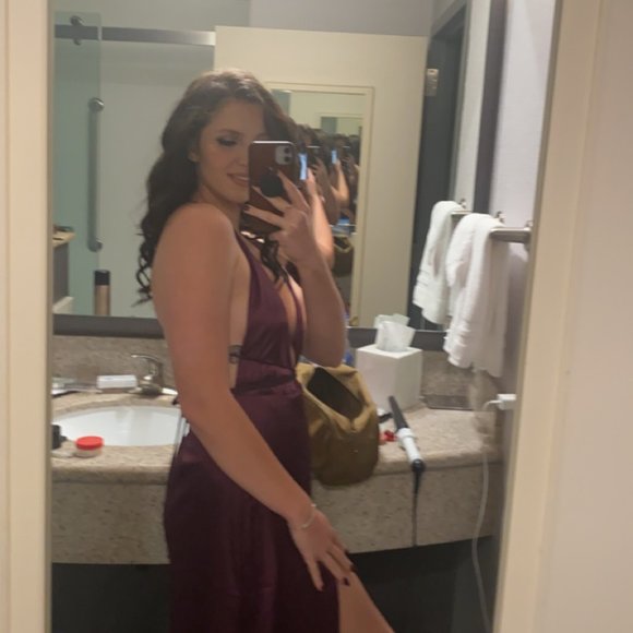 Plum Purple Satin Dress - Picture 6 of 6